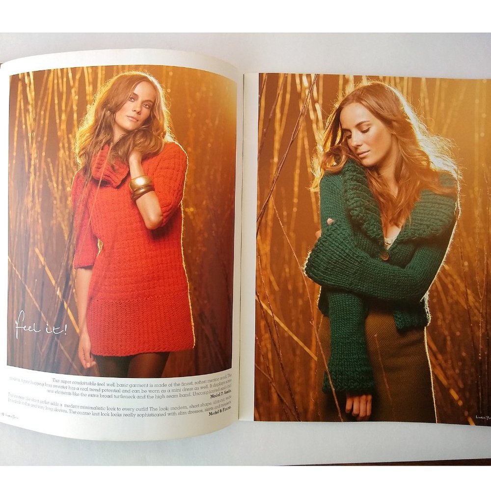 Linea Pura #2 Sweaters Knitting Pattern Book Lana Grossa 15 Designs Fall-Spring - Picture 6 of 12